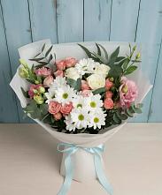 Букет цветов из:  Розы, Лизиантусы и Хризантемы в Кагальницкой