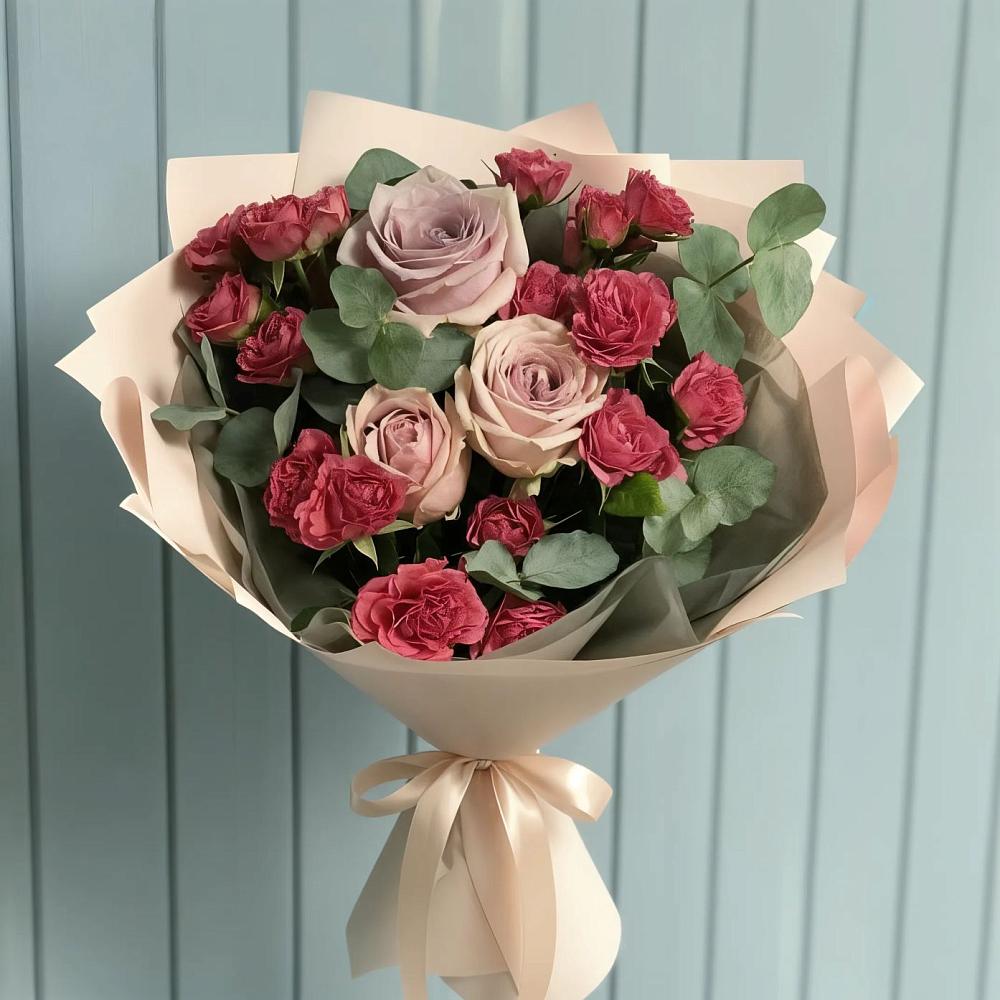 Букет цветов из: Гвоздики и Розы в Кагальницкой