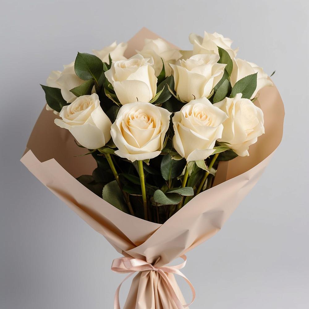 Букет 11 Белых роз Проуд в Кагальницкой