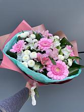 Букет цветов из:  Герберы, Альстромерии и Хризантемы в Кагальницкой