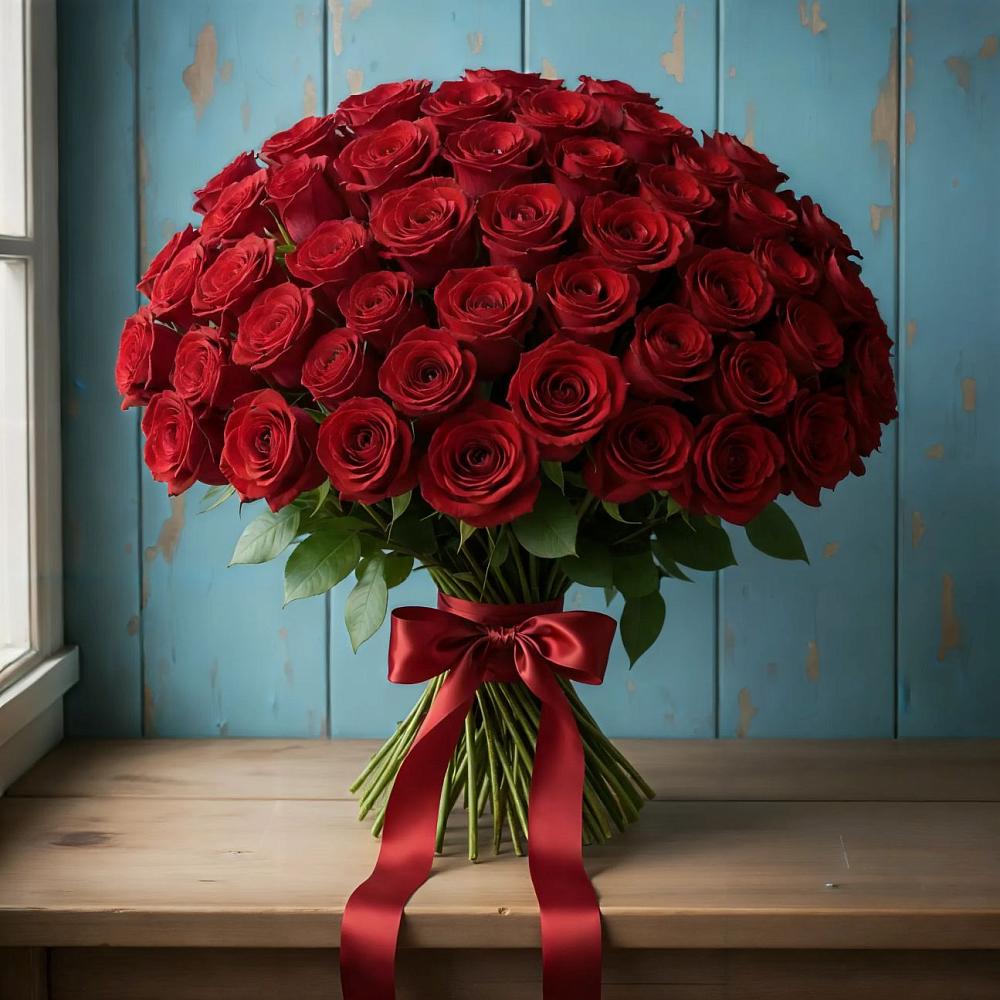 Букет Красные розы Блэк Меджик в Кагальницкой