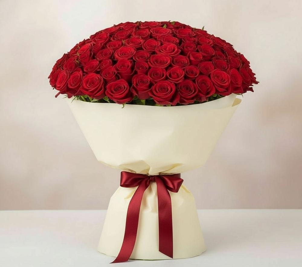Букет 101 Красная роза Милано в Кагальницкой