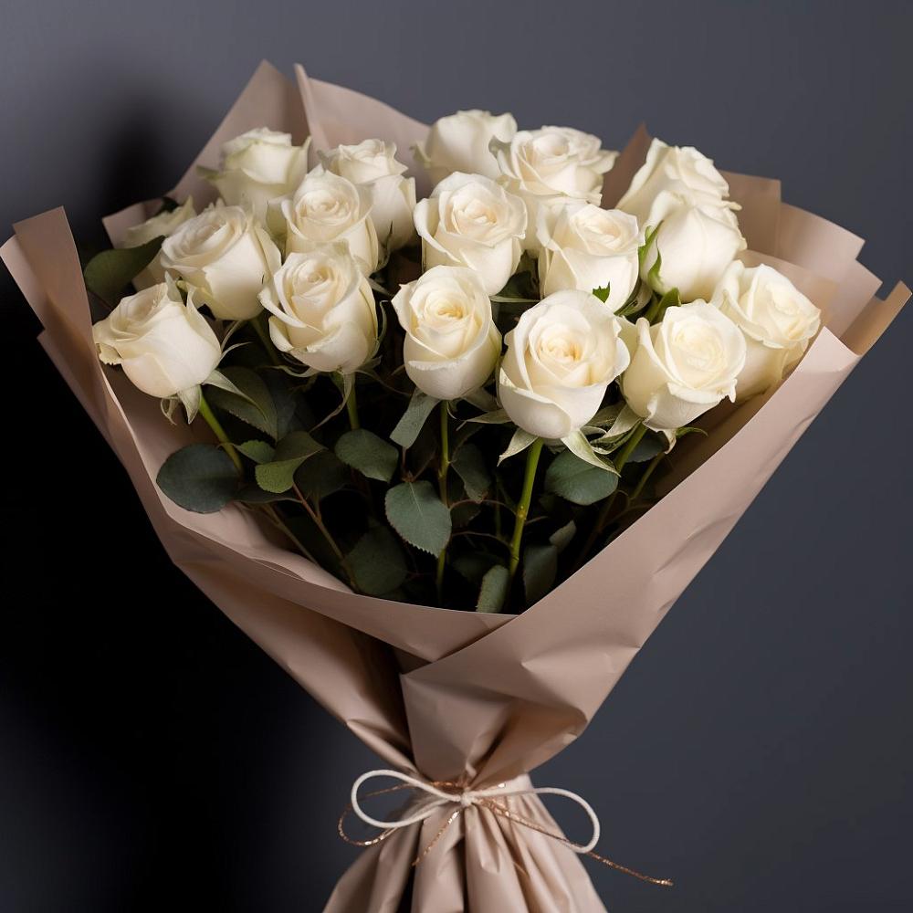 Букет 17 Белых роз в Кагальницкой