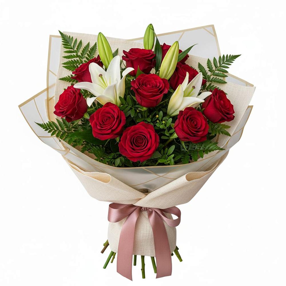 Букет цветов из: Лилии и Розы в Кагальницкой