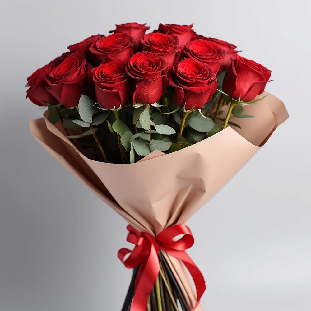 Букет 15 Красных роз Эдлесс Лав в Кагальницкой