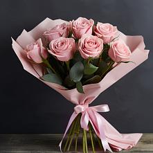 Букет 7 розовых роз в Кагальницкой