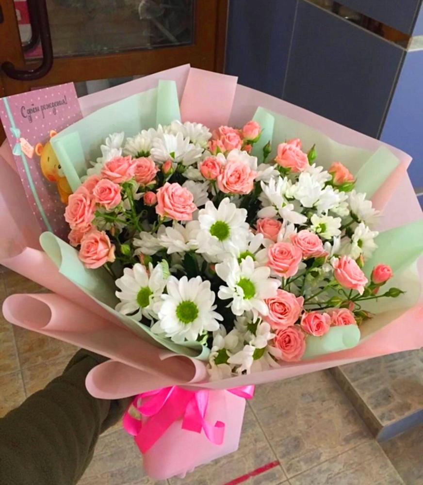 Букет цветов из: Розы и Хризантемы в Кагальницкой