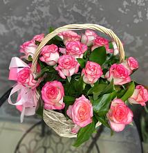 Цветочная композиция из Розы в корзине #REPLACE_PRED# Кагальницкой