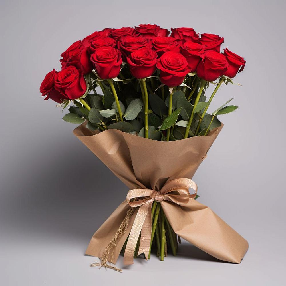 Букет 21 Красная роза Эдлесс Лав в Кагальницкой