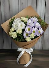 Букет цветов из:  Хризантемы и Розы в Кагальницкой