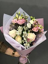Букет цветов из:  Альстромерии, Розы и Лизиантусы #REPLACE_PRED# Кагальницкой
