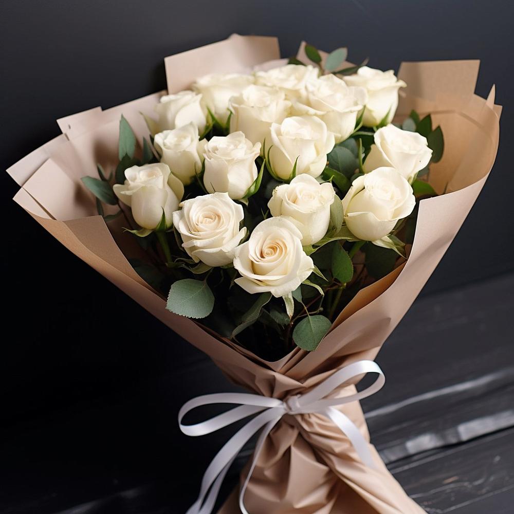 Букет 15 Белых роз в Кагальницкой