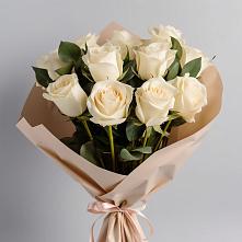 Букет 11 Белых роз Проуд в Кагальницкой