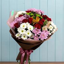 Букет цветов из:  Розы, Хризантемы и Альстромерии в Кагальницкой