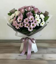 Букет цветов из:  Хризантемы и Розы в Кагальницкой