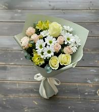 Букет цветов из:  Альстромерии, Розы и Хризантемы в Кагальницкой