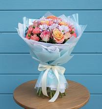 Букет цветов из:  Хризантемы и Розы в Кагальницкой