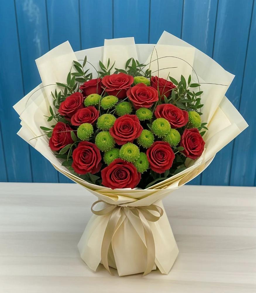 Букет цветов из: Розы и Хризантемы в Кагальницкой