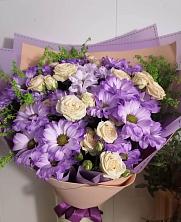 Букет цветов из:  Хризантемы и Розы в Кагальницкой