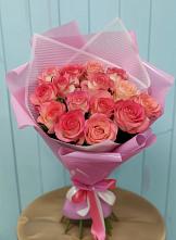 Букет 15 Розовых роз Равель #REPLACE_PRED# Кагальницкой
