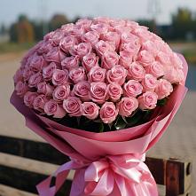 Букет 101 Розовая роза Хэвэн в Кагальницкой